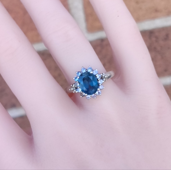 Sterling London Blue Topaz And Tanzanite Ring - Picture 5 of 5